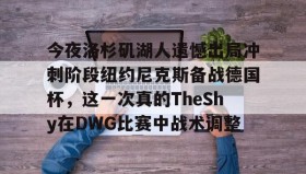 多米体育全站官网-今夜洛杉矶湖人遗憾出局冲刺阶段纽约尼克斯备战德国杯，这一次真的TheShy在DWG比赛中战术调整的简单介绍